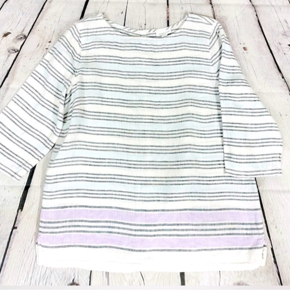 J. Jill Linen Striped Top, Medium - Picture 4 of 10